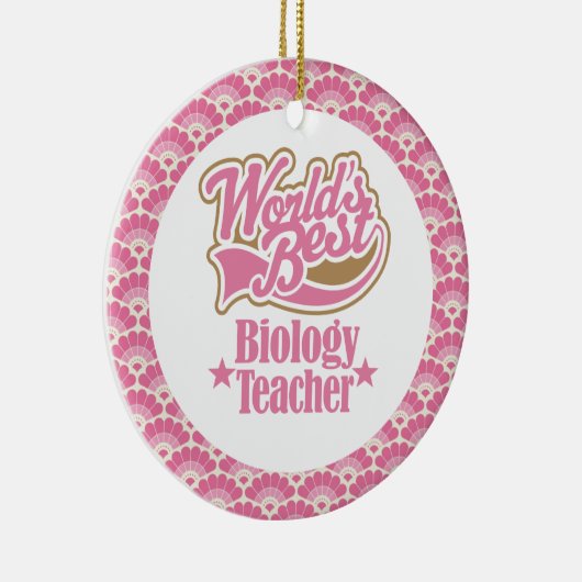 世界で最も最高のな生物の教師のギフトのオーナメント セラミックオーナメント (右)