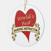 世界で最も最高のな看護のインストラクター セラミックオーナメント (左)