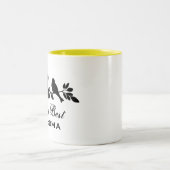 世界で最も最高のな祖母のすずめのシルエット愛鳥 ツートーンマグカップ (中央)