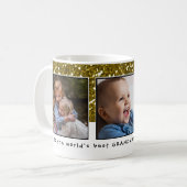 世界で最も最高のな祖母のクリスマスの写真のコラージュ コーヒーマグカップ (正面左)