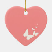 世界で最も最高のな祖母のピンクの蝶ハートのオーナメント セラミックオーナメント (裏面)