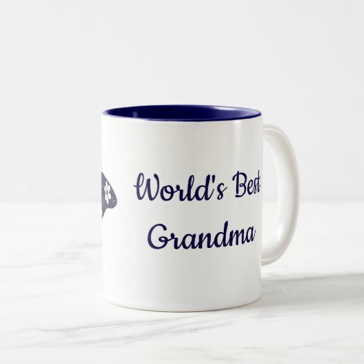 世界で最も最高のな祖母のマグの青の蝶 ツートーンマグカップ (正面右)