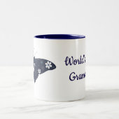 世界で最も最高のな祖母のマグの青の蝶 ツートーンマグカップ (中央)