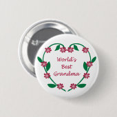 世界で最も最高のな祖母ボタン 缶バッジ (正面&裏面)
