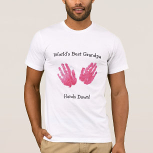 世界で最も最高のな祖父のHandprintのワイシャツ Tシャツ
