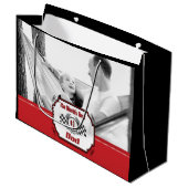 世界で最も最高のな第1パパのチェック模様の旗 ラージペーパーバッグ (正面アングル)