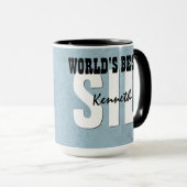 世界で最も最高のな義理の息子の青い名前をカスタムするV9 マグカップ (正面右)