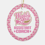 世界で最も最高のな補助コーチのギフトのオーナメント セラミックオーナメント (左)