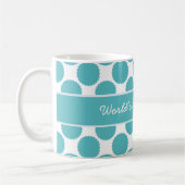 世界で最も最高のな補助ティール(緑がかった色)および白 コーヒーマグカップ (左)