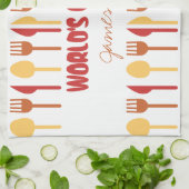 世界で最も最高のな調理師の名前をカスタムするの赤いオレンジ キッチンタオル (折り畳み)