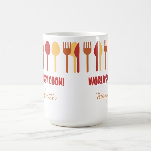 世界で最も最高のな調理師の名前をカスタムするの赤いオレンジ コーヒーマグカップ (中央)