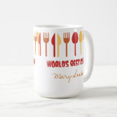 世界で最も最高のな調理師の名前をカスタムするの赤いオレンジ コーヒーマグカップ (正面右)