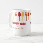 世界で最も最高のな調理師の名前をカスタムするの赤いオレンジ コーヒーマグカップ (正面左)