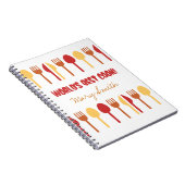 世界で最も最高のな調理師の名前をカスタムするの赤いオレンジ ノートブック (右側)