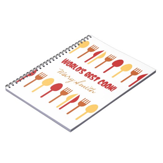 世界で最も最高のな調理師の名前をカスタムするの赤いオレンジ ノートブック (左側)