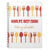 世界で最も最高のな調理師の名前をカスタムするの赤いオレンジ ノートブック (正面)