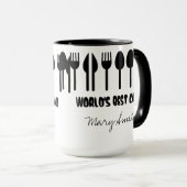 世界で最も最高のな調理師の名前をカスタムするの黒 マグカップ (正面右)