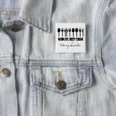 世界で最も最高のな調理師の名前をカスタムするの黒 缶バッジ (インサイチュ)