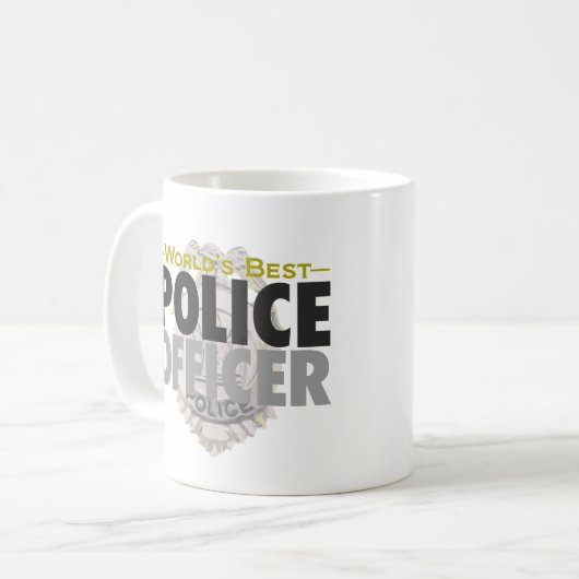 世界で最も最高のな警官のマグ コーヒーマグカップ (正面左)
