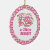 世界で最も最高のな販売部長のギフトのオーナメント セラミックオーナメント (右)