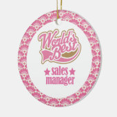 世界で最も最高のな販売部長のギフトのオーナメント セラミックオーナメント (左)