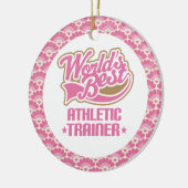 世界で最も最高のな運動トレーナーのギフトのオーナメント セラミックオーナメント (左)