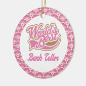 世界で最も最高のな銀行出納係のギフトのオーナメント セラミックオーナメント (左)