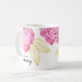 世界で最も最高のなGrammyのピンクのバラ コーヒーマグカップ (正面左)