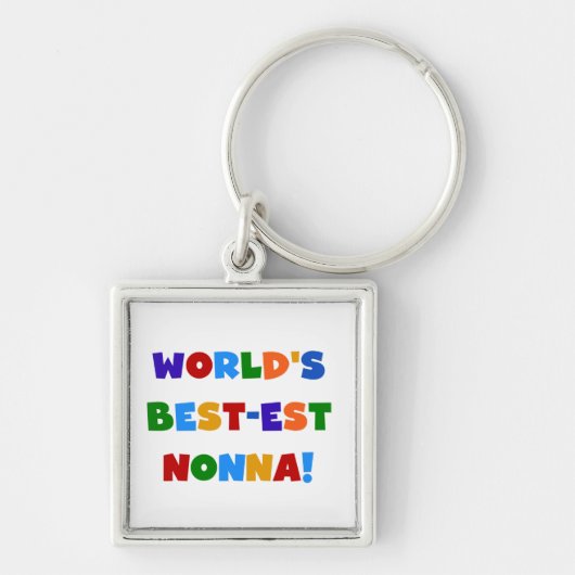 世界で最も最高のなNonna明るい色のTシャツおよびギフト キーホルダー (正面)