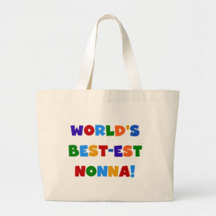 世界で最も最高のなNonna明るい色のTシャツおよびギフト ラージトートバッグ