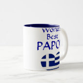 世界で最も最高のなPapouのマグ-あなたのギリシャの祖父のための…! ツートーンマグカップ (正面右)