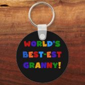世界で最も最高の高いおばあちゃんの明るい色 キーホルダー (正面)