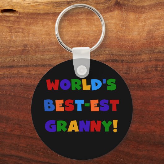 世界で最も最高の高いおばあちゃんの明るい色 キーホルダー (正面)
