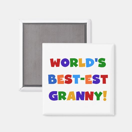 世界で最も最高の高いおばあちゃんの明るい色 マグネット (正面/裏面)