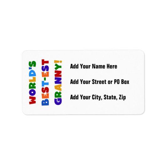 世界で最も最高の高いおばあちゃんの明るい色 ラベル (正面)