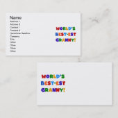 世界で最も最高の高いおばあちゃんの明るい色 名刺 (正面/裏面)