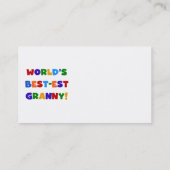 世界で最も最高の高いおばあちゃんの明るい色 名刺 (裏面)