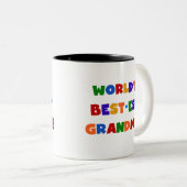 世界で最も最高の高いおばあちゃん明るいTシャツとプレゼント ツートーンマグカップ (正面右)