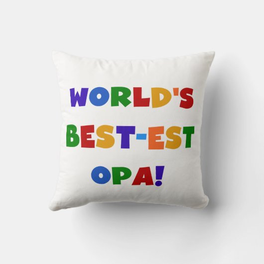 世界で最も最高の高いオパの明るい色のプレゼント クッション (裏面)