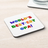 世界で最も最高の高いオパの明るい色のプレゼント コースター (左側)