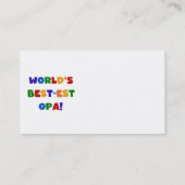 世界で最も最高の高いオパの明るい色のプレゼント 名刺 (裏面)