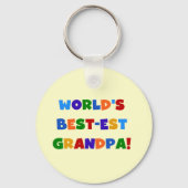 世界で最も最高の高いグランドパ明るい色の贈り物 キーホルダー (正面)