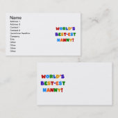 世界で最も最高の高いナニー・ブライト・カラーズ・ギフト 名刺 (正面/裏面)