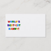 世界で最も最高の高いナニー・ブライト・カラーズ・ギフト 名刺 (裏面)