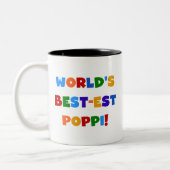 世界で最も最高の高いポピ鮮やかな色彩の贈り物 ツートーンマグカップ (左)