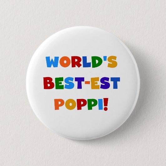 世界で最も最高の高いポピ鮮やかな色彩の贈り物 缶バッジ (正面)