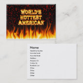世界で最も熱いアメリカの火および炎の赤のmarbl 名刺 (正面/裏面)