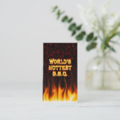 世界で最も熱いBBQの火および炎の赤は大理石模様をつけます 名刺 (スタンド正面)