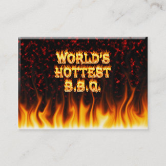 世界で最も熱いBBQの火および炎の赤は大理石模様をつけます 名刺