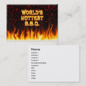 世界で最も熱いBBQの火および炎の赤は大理石模様をつけます 名刺 (正面/裏面)